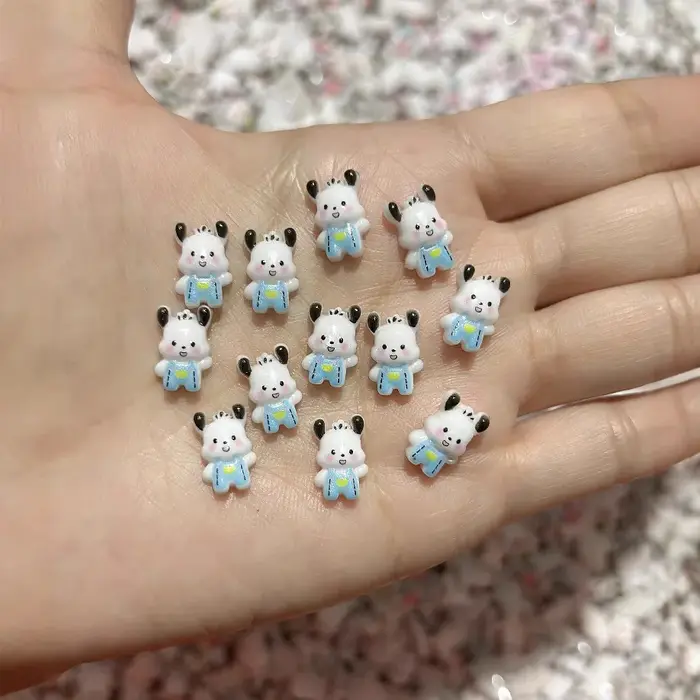 100 pièces nouveau Patch chiot résine ongles breloques mignon dessin animé chien bricolage Nail Art accessoires