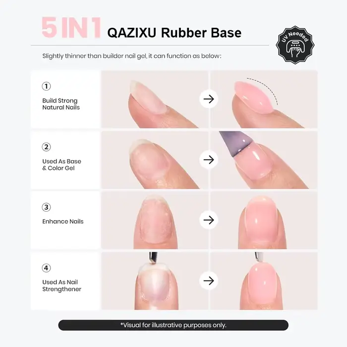 QAZIXU 8ml Gel de Base Caoutchouc pour Ongles