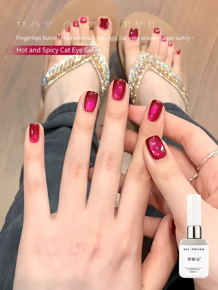 Vernis à ongles œil de chat rouge 12 ml