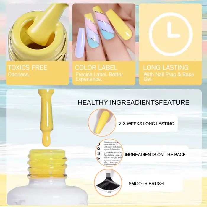 Arte Clavo 8ml HEMA TPO gratuit Gel vernis à ongles Nail Art manucure Semi Permanent Gel UV hybride