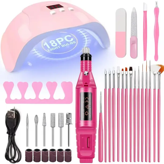LINMANDA ensemble de manucure USB perceuse à ongles électrique Kit de lime de vernis avec lampe à LED stylo portable