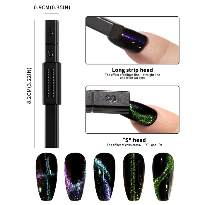 Kit de stylo baguette magnétique pour Nail Art, pour peinture sur Gel œil de chat 3D, baguette magné