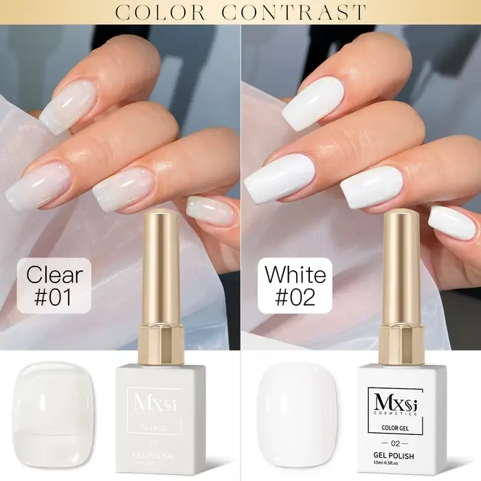 1 Couleur 1 Flacon Vernis Semi-Permanent Noir et Blanc 15ml Lampe UV Nagelack Hybride Nail Art Salon Varnish Non Fixateur