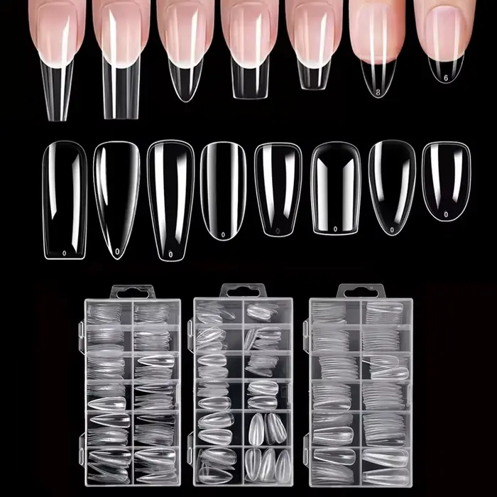 Ensemble d'autocollants pour ongles transparents de 120 pièces