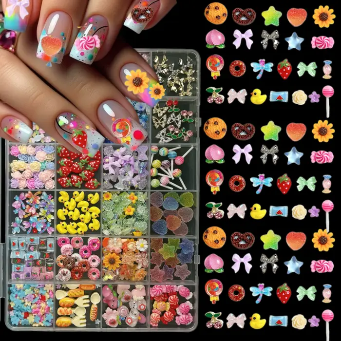 1 boîte de décorations pour ongles