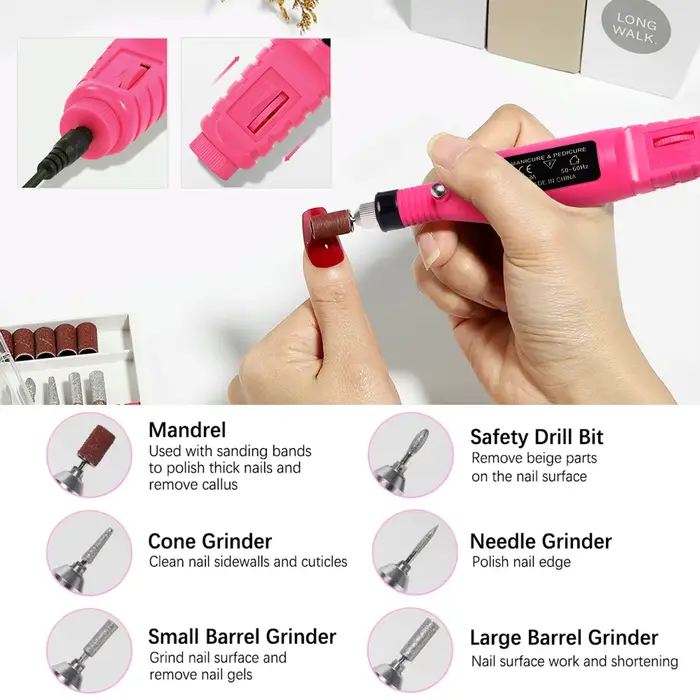 LULAA forte fonction perceuse à ongles ensemble ponceuse à ongles électrique Gel dissolvant de verni
