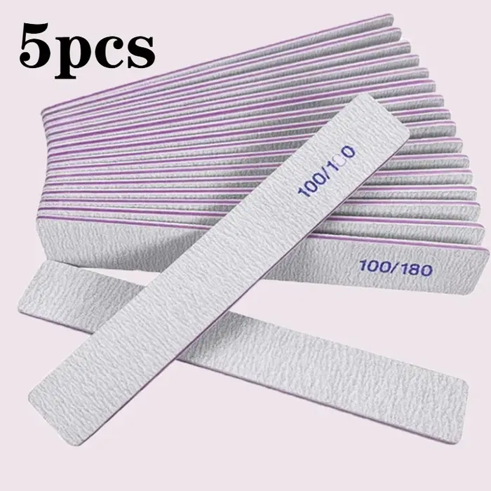 5/10/20 pièces limes à ongles 100/180 grains émeri