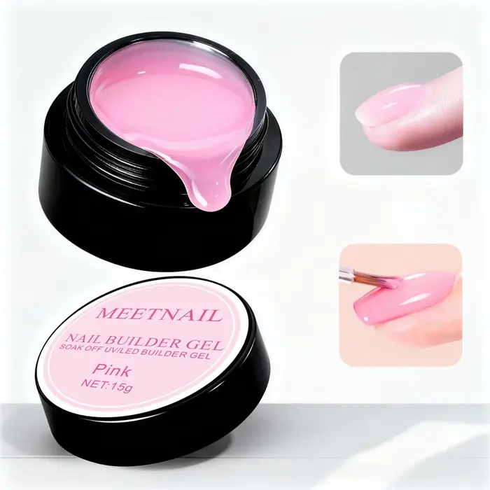 Gel Constructeur 15g pour Ongles – Gel d'Extension Longue Durée Soak-Off pour Débutants