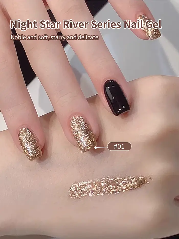Vernis à ongles d'hiver à paillettes réfléchissantes