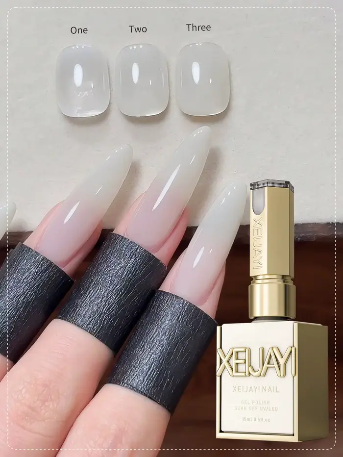1 pièce de vernis à ongles gel transparent laiteux blanc 15 ml