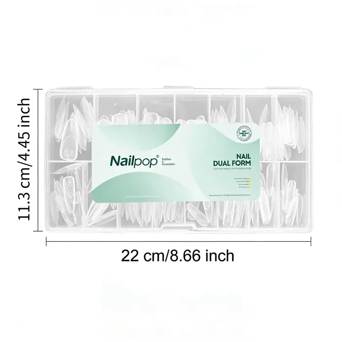 Nailpop French Zone Dual Nail Forms 15 Tailles Ultra Résistantes Professionnelles Faciles à Réutiliser pour Extension