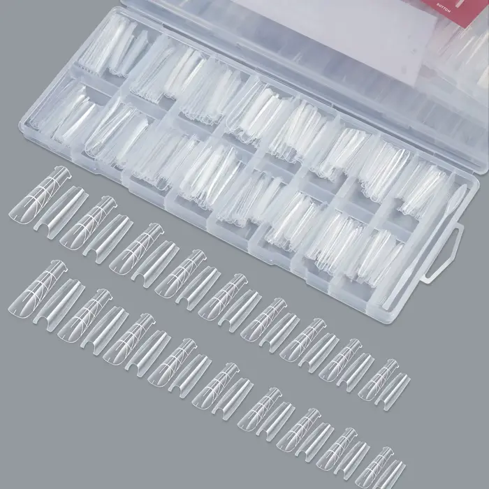 256 pièces/boîte – Formes à ongles sandwich double pour extension rapide – Système de construction en gel – Capsules d'extension d'ongles à couverture complète