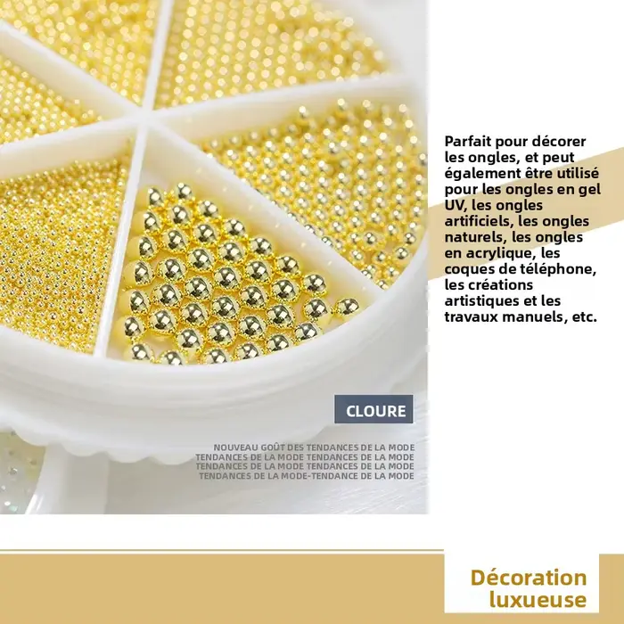 Petites perles de Caviar en acier pour Nail Art