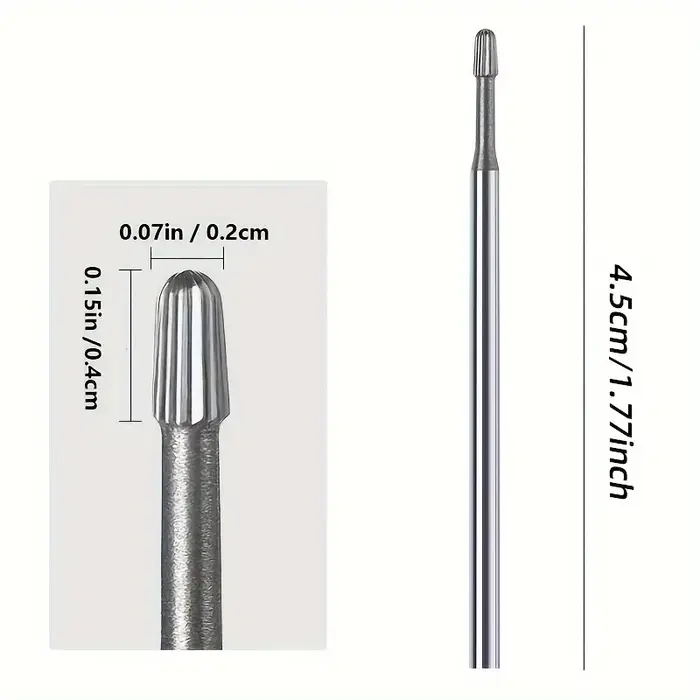 Forets à ongles de sécurité en carbure de tungstène, dissolvant de cuticules 3/32 "pour lime à ongle
