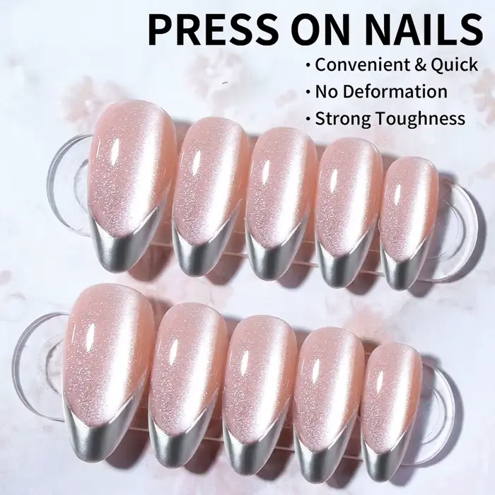 24 pièces d'art d'ongle de Gel 3D en forme d'amande fait à la main