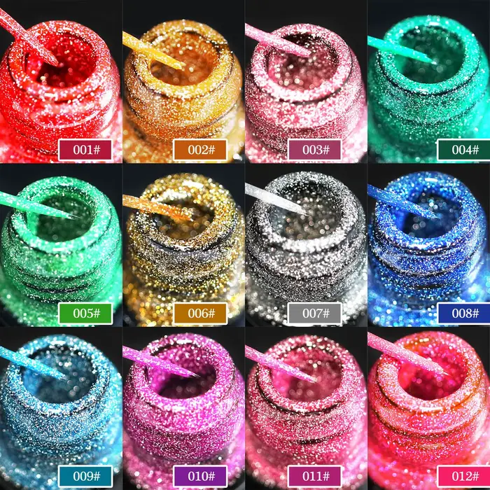 Gel vernis à ongles doré argenté scintillant