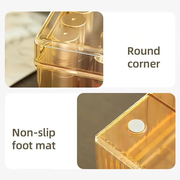 Boîte de rangement de cils avec couvercle, outil d'organisation de cosmétiques de bureau, support de