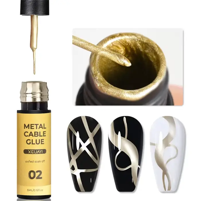 Peinture métallique Gel Chrome or argent effet miroir vernis à ongles Super lumineux ligne de dessin
