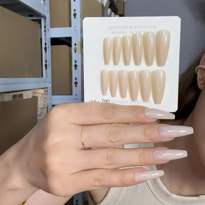 24 pièces/boîte, faux ongles floraux de style rustique français, amovibles et réutilisables, ensembl