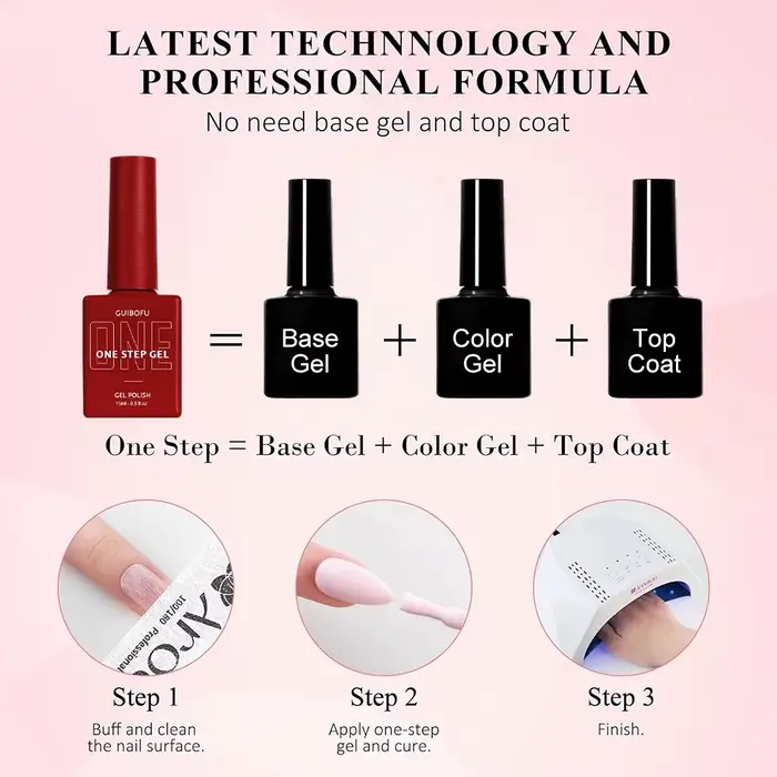 Gel 3 en 1 One Step Gel (pas besoin de couche de finition ni