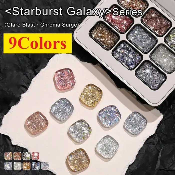 Nouveau gel à ongles diamanté 9 couleurs