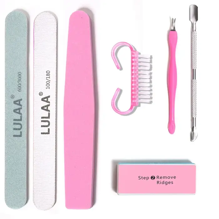Kit d'outils professionnels pour ongles, kits de manucure, brosse à ongles, accessoires de lime à on