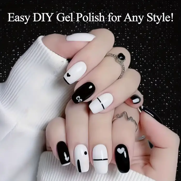 Ensemble de vernis Gel noir et blanc
