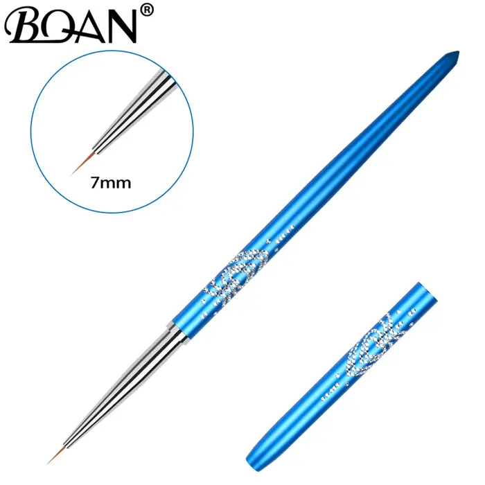 BQAN 7/9/11mm bleu Nail Art Liner pinceaux Gel ongles brosse Gel vernis
