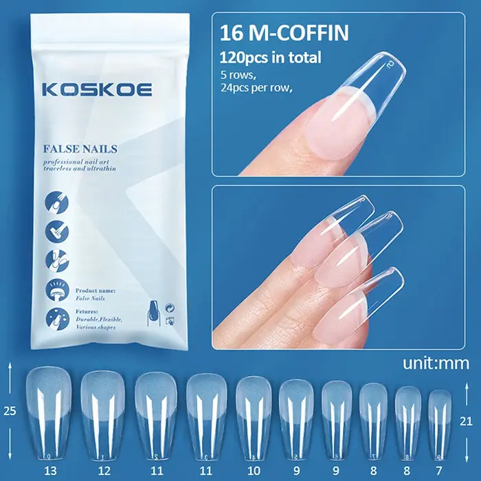 Matte presse sur les pointes des ongles couverture complète douce faux