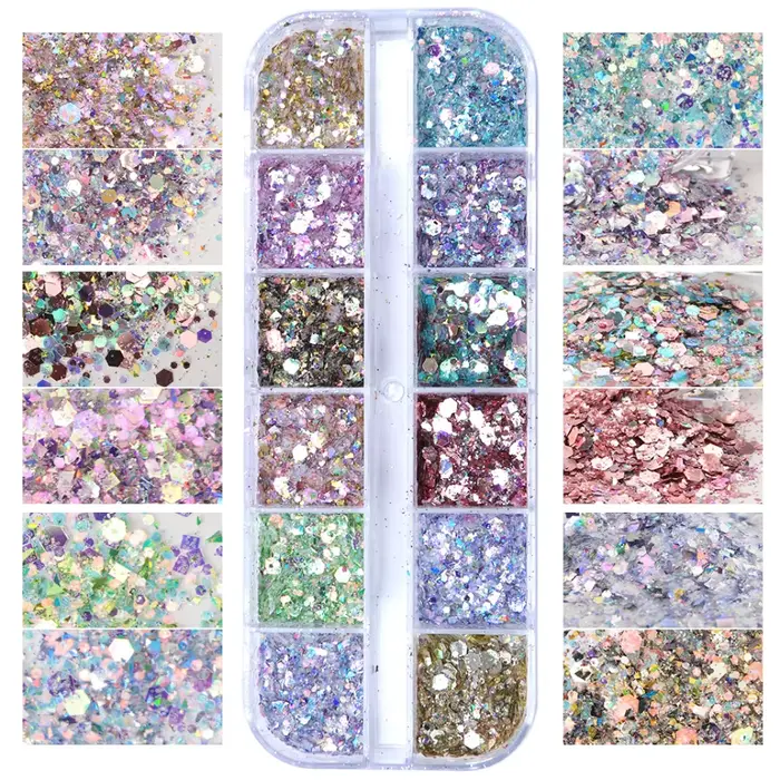 Mermad – paillettes hexagonales mixtes irisées pour ongles