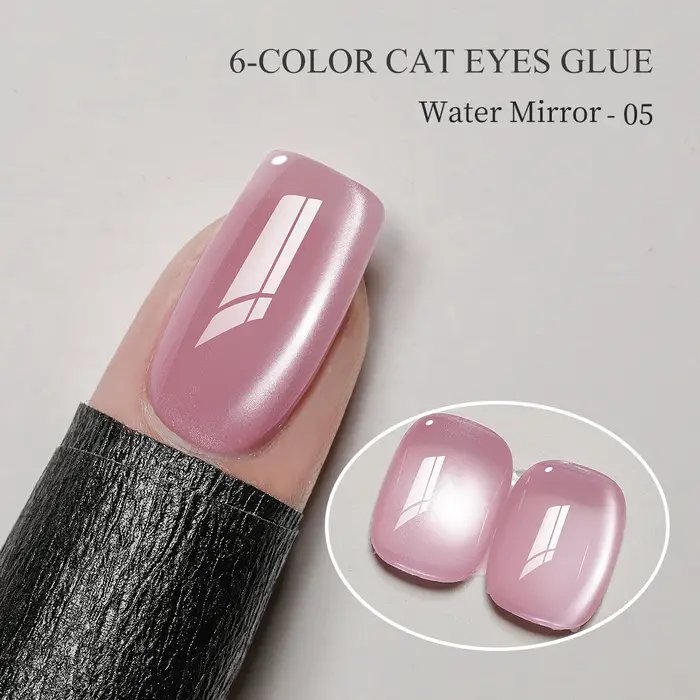 1/6 pièces Nail Art Super brillant rose Satin oeil de chat Gel pour ongles magnétique