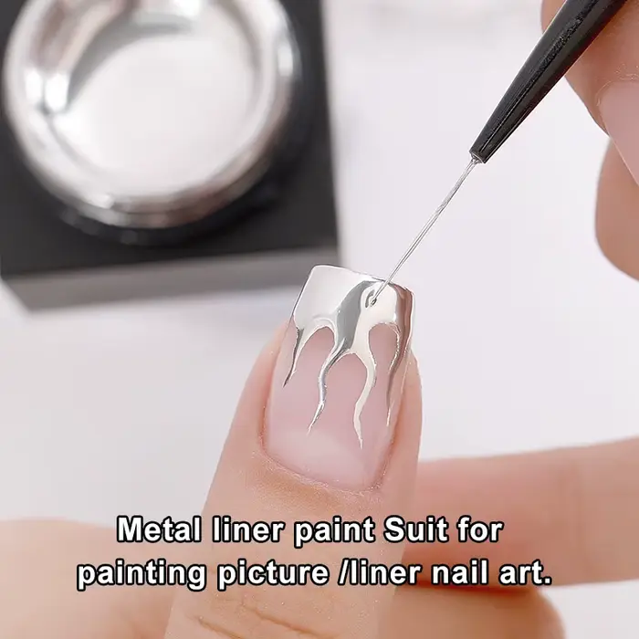 AS 5ml argent métallique peinture Liner Gel vernis Super brillant miroir Gel vernis à ongles lignes