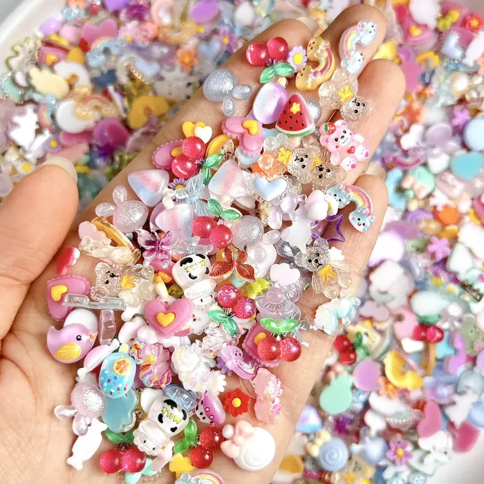 Nail Art Nail Charms, Nail Ornements, Dessin animé mignon, Ours, Lapin, Nail Art, Coloré, Nministéri