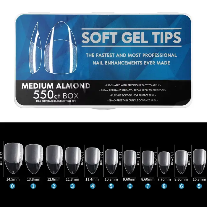 Faux ongles Ultra fins sans trace, Semi-gommage clair, couverture complète douce, Extension d'ongles