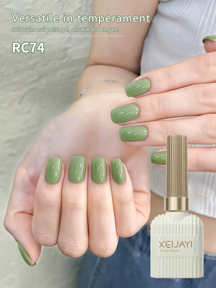 XEIJAYI 1Pc 15ml Vernis à ongles gel vert - Brillance longue durée