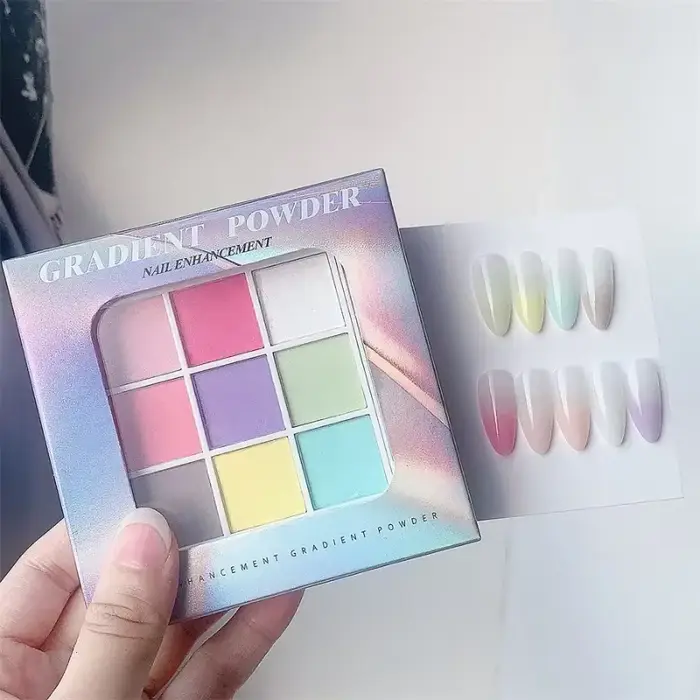 Couleurs solides tapotements ongles poudres UV vernis décoration miroitant Fine paillettes dégradé mat Pat Pat manucure