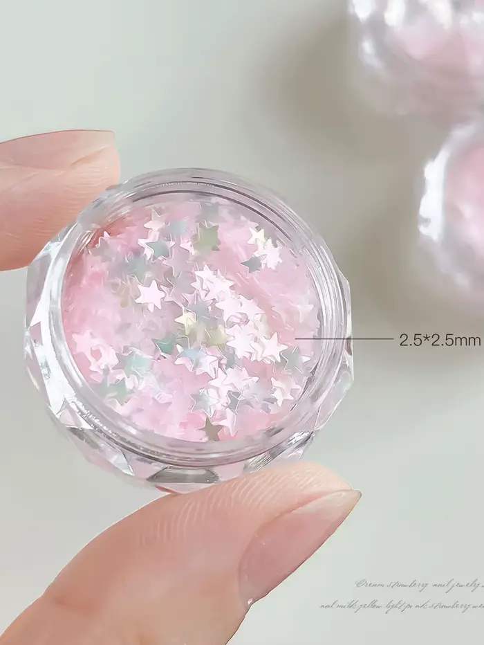 1/6 pièce rose fleur de cerisier paillettes nail art