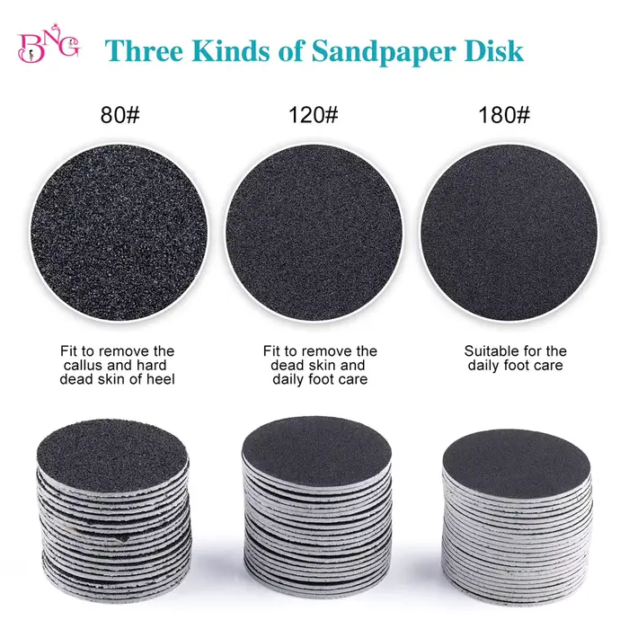 Disques en papier abrasif remplaçables, tige de 3/32 pouces, embout métallique pour l'élimination de