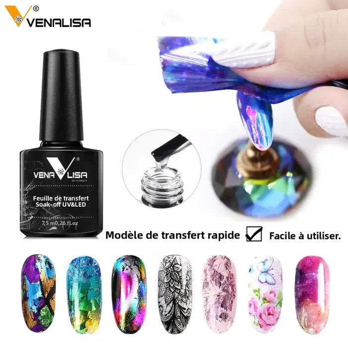 Venalisa – Gel de colle pour ongles, pour autocollants artistiques, transfert à forte adhérence, dis