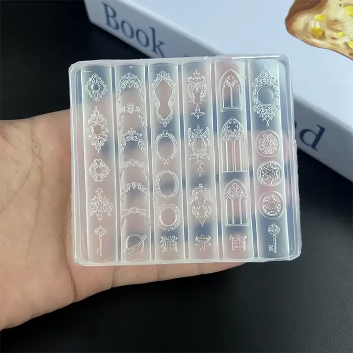 Décoration 3D en Silicone pour Nail Art, Collection de motifs rétro européens, bougeoir, modèle Tran