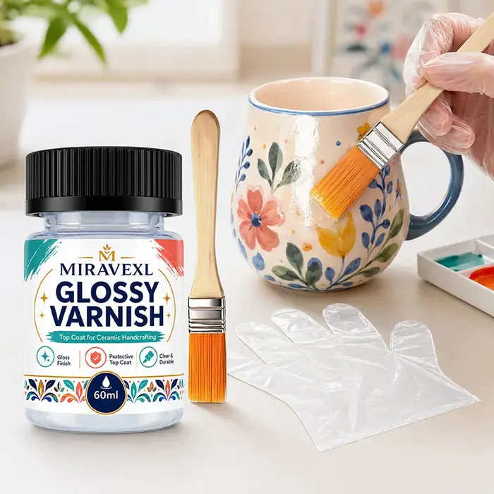 MIRAVEXL Vernis brillant de finition, Scellant transparent anti-jaunissement pour peinture acrylique, argile, bois, céramique, peinture sur roche et modèles