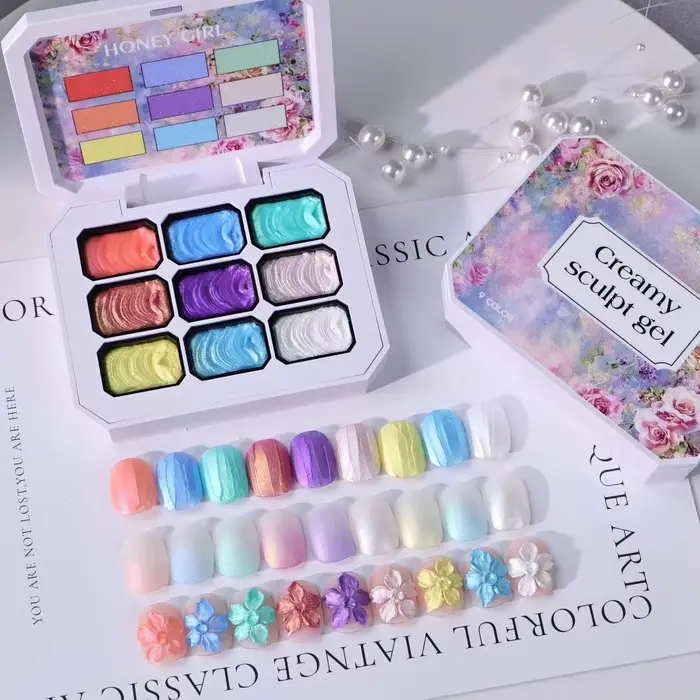 Vernis à ongles gel 3D effet aurore 9 couleurs