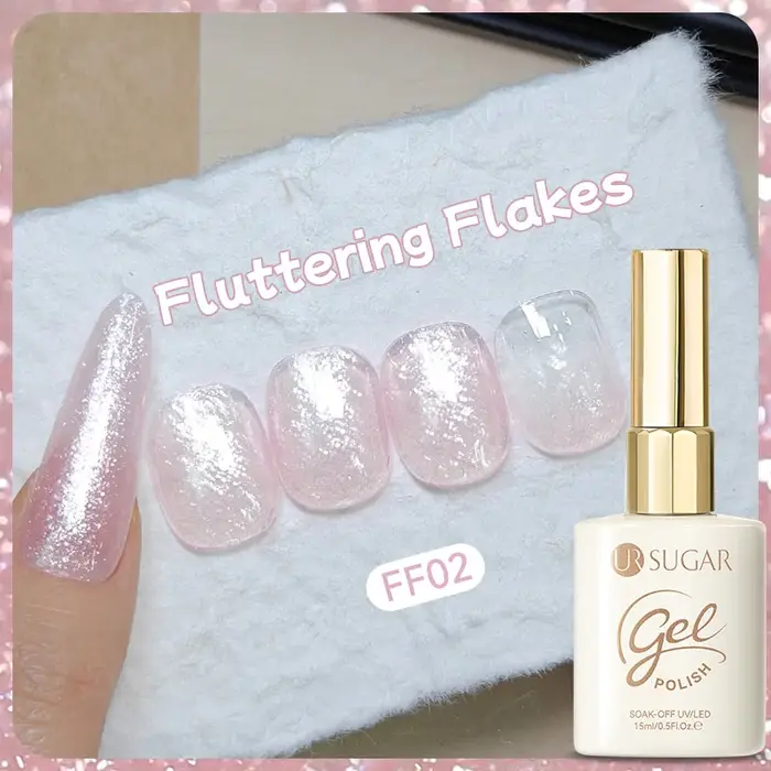 UR SUGAR 15ml Vernis Gel Semi-Permanent Effet Paillettes Scintillantes UV/LED Soak Off pour Manucure et Nail Art
