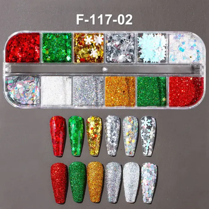Flocons de paillettes laser irisées pour ongles
