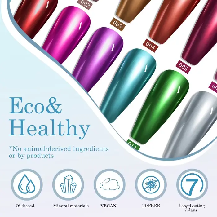 Vernis à ongles effet miroir métallique 12 couleurs