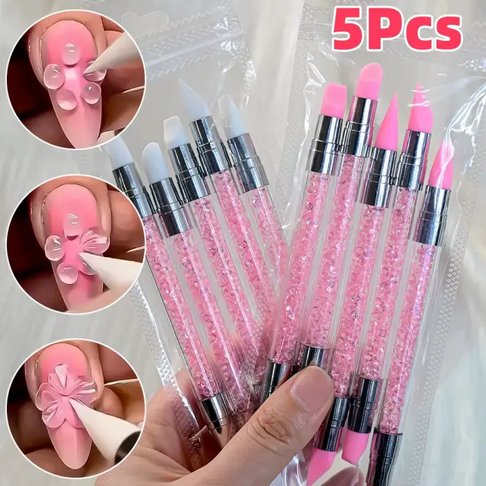 Stylo à points en Silicone pour Nail Art, Double tête, perceuse, strass, sélecteur de pierres précie