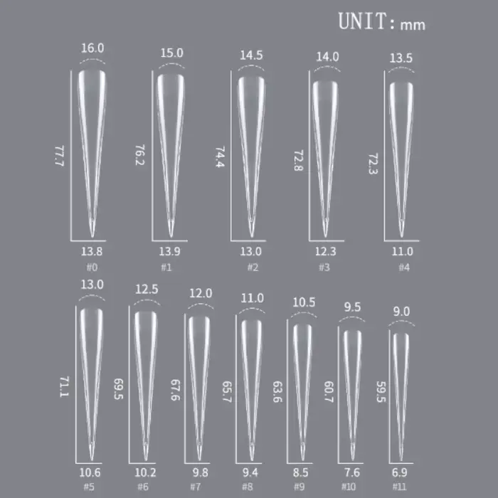 Embouts d'ongles artistiques à pointes Extra longues pour Salon