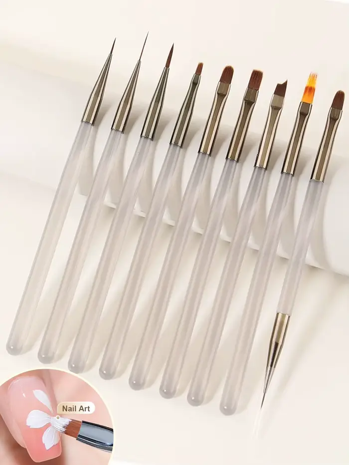 1 lot de 9 pinceaux pour Nail Art