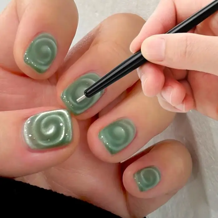 Stylo magnétique pour ongles Vortex/lollipop, œil de chat, crée une ondulation de l'eau, effet tourb