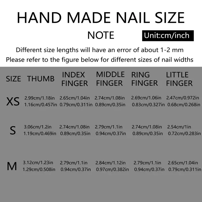 Coffret de 10 ongles ovales faits à la main